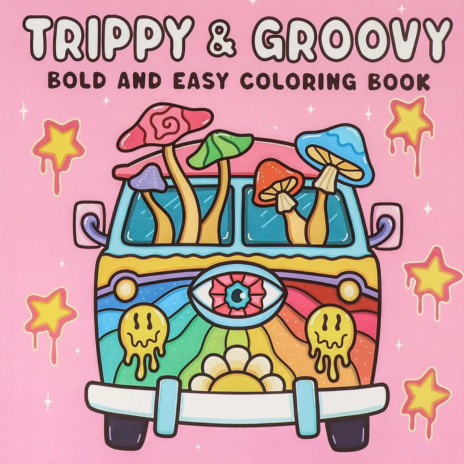 Adult Coloring Book, 24 Pages Artist Hand Drawn Abstract Art, Psychedelic Patterns, Unique Flowers and Stars, Perfect Gift for Halloween, Mother's Day, Christmas, Drawing