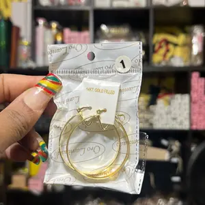 Bangle Hoop GOLD COLOR   14k Earring fashion earnings