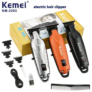 Kemei KM-2293 Precision Engraving Hair Clipper, Wireless Charging Metal Hair Trimmer with Lithium-ion Battery, Salon-Grade Barber Tool, Perfect Gift for Male & Female Professional Hairdressers