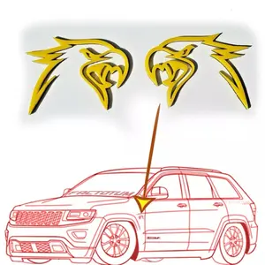 Pair HELLHAWK Emblem fits Jeep Trackhawk fenders Grand Cherokee - FMSgear by Factotum Motorsports badge nameplate logo