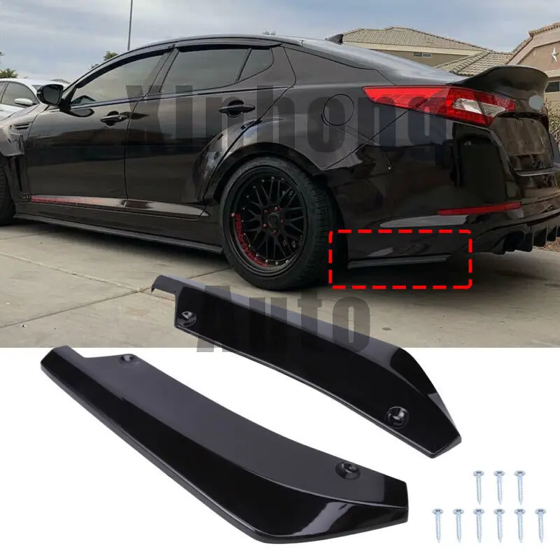 For Kia Optima K5 Forte Rear Bumper Lip Diffuser Splitter Canard Spoiler Gloss Black |   Performance Part Yes |   Painted |   Heat Resistant |   Black