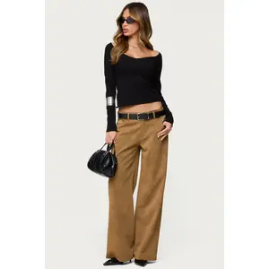 Stacey Low Rise Faux Suede Pants