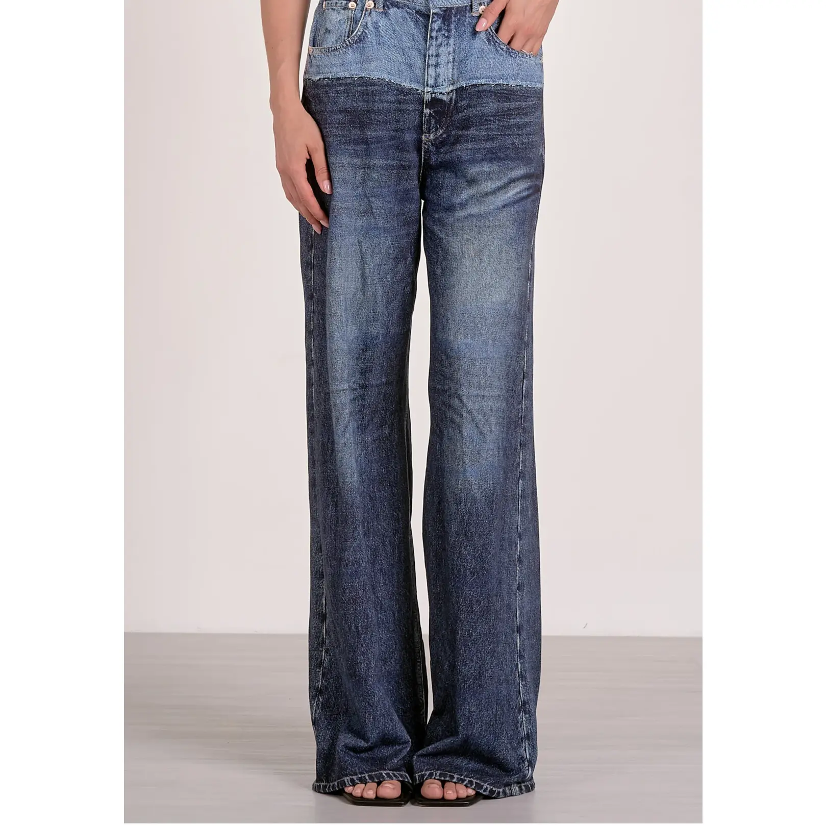 Two tone sweatpant jeans by Elan