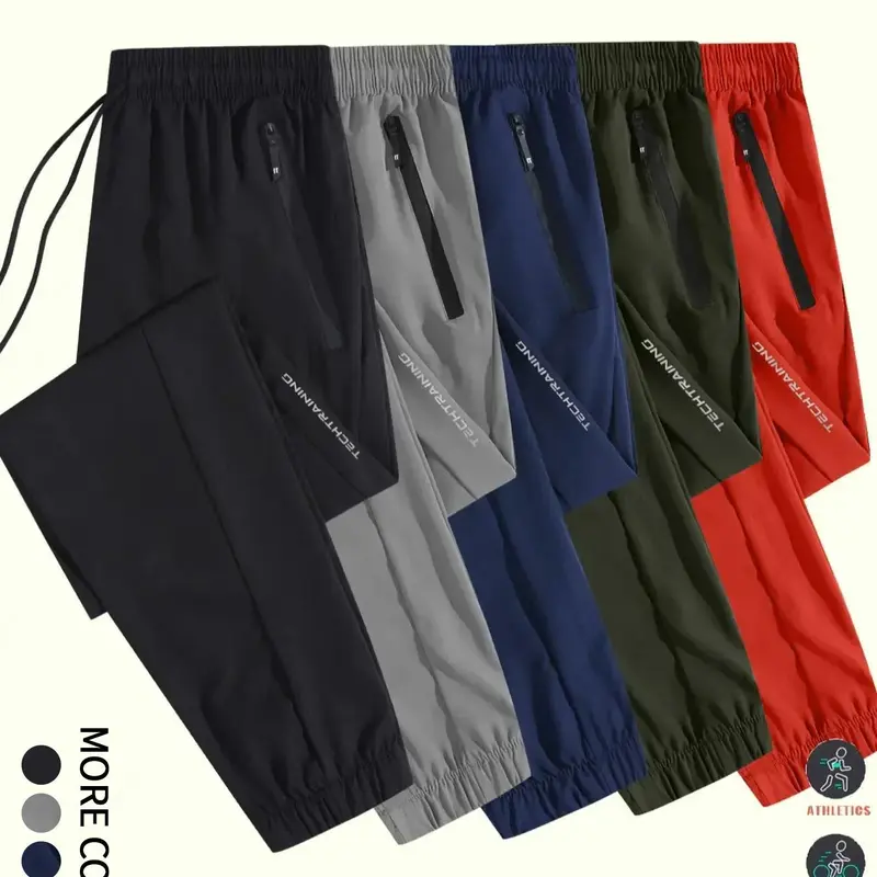 Men's Letter Print Drawstring Waist Sweatpants, Casual Comfy Breathable Pocket Jogger Pants for Running Daily Wear, Mens Athletic Pants, Work Pants Men, Men's Trousers for All Seasons, Pants for Men, Sporty Comfy Breathable Workout Jogger
