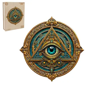 Mysterious Eye Wooden Jigsaw Puzzle for Adults and Kids Unique Shape Animal Wood Puzzles Challenging Puzzle, Family Game Creative Gifts，Laser-Cut Durable HDF Wood Puzzle