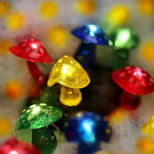 Mushroom Fairy String Lights Cottage Core Decorative Lights- 20LED 7ft USB Plug in   Mushroom with Timer Dimmer- Mushroom Decor Fairy Lights for Bedroom Christmas Holiday Party Decoration