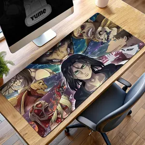 Attack Gaming Mouse Pad, Eren Yeager and Titans Desk Mat, AOT Anime Gift, The Rumbling Mouse Pad, Survey Corps Gaming Mat