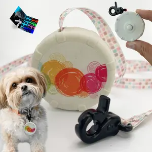 Color Bubbles + Free Bonus Leash! Wearable Mini Adjustable Dog Leash for Hiking, Training & Adventure. Powerful Lightweight 36" Retractable Keychain Clip. Durable & Comfort Grip for Off Leash Walking Hiking Training & Travel.