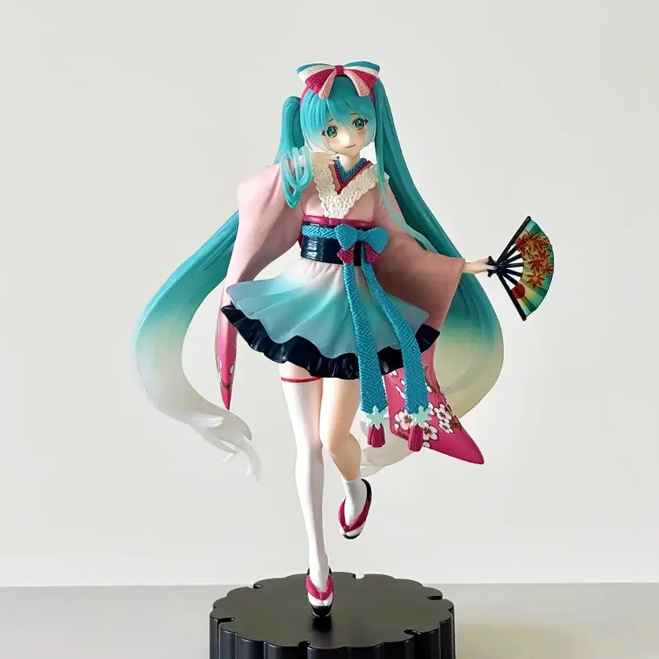 New 18cm Anime Hatsune Miku Figure Sexy Character Ornaments Neo Tokyo Series Kimono Kawaii Car Decoration Collectible Model Gift