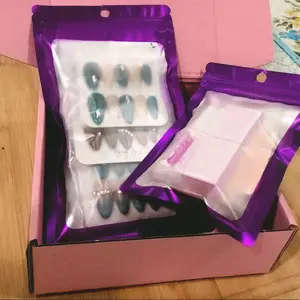 Purple Bag  Deal - 5 Sets of Handmade Press on Nails & Nail Prep Kit