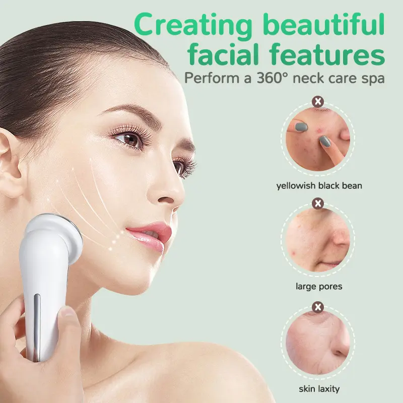 Cold Photon Beauty Instrument, 4-in-1 Facial Massager, Red Light