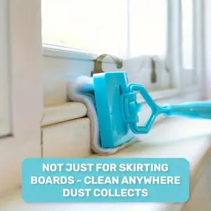 [Efficient Dust Collector] 1pc Multi-Surface Dust Collector & Skirt Board Cleaner Tool | Dry & Wet Use, Ergonomic Handle, Efficient Design, Sturdy Construction - Household Cleaning Tool, Home Cleaning Tool for Bathroom, Kitchen, Living Room