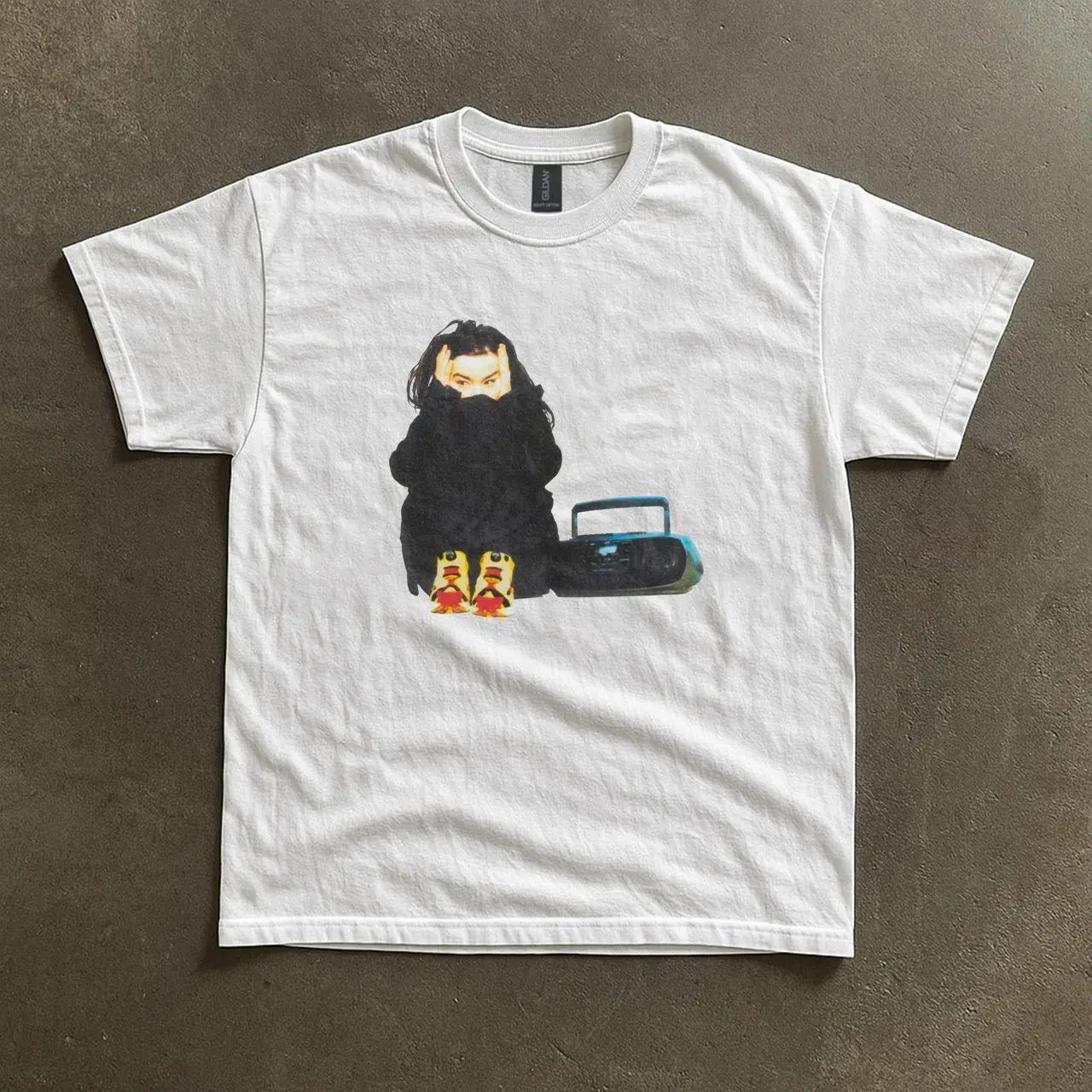 Vintage Bjork Band 90s Retro Photo Graphic Baby Tee – Y2K Vintage Cartoon Aesthetic Top