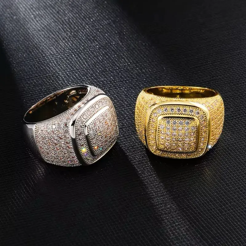 Iced out square ring