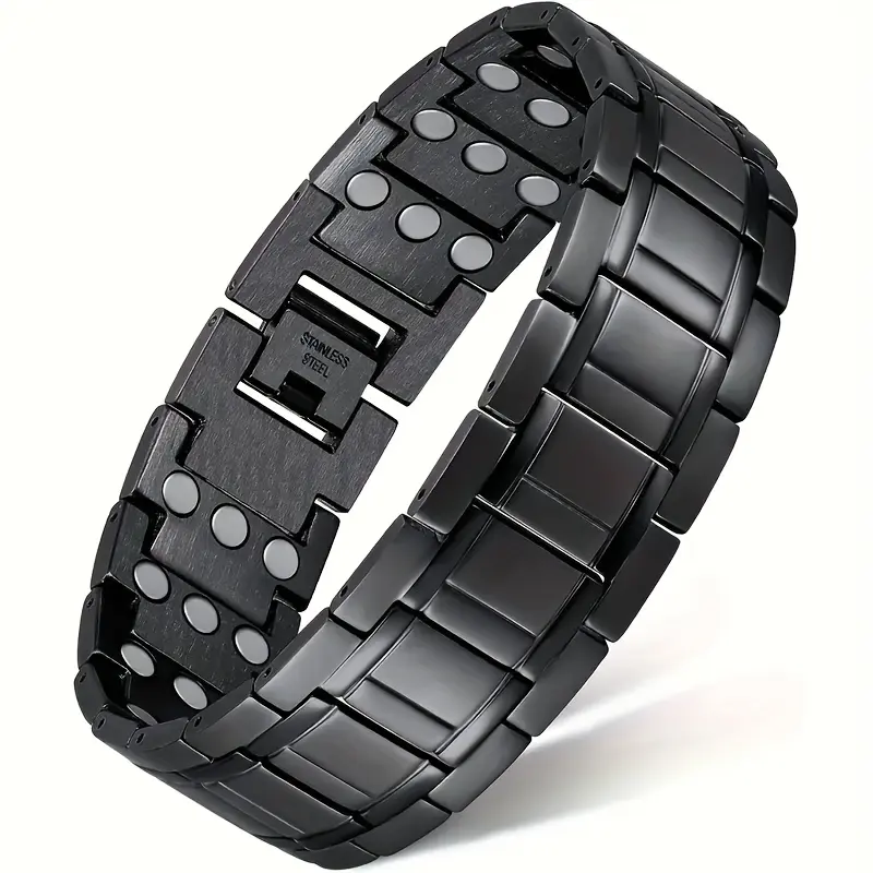 Men's Pure Copper Bracelet with 3-Row Ultra Strength Magnets, Adjustable Link Band, Durable Wearable Anniversary Gift