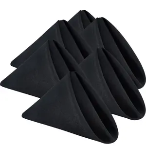6-Pack Polyester Napkins, 12/14/17/20 Inches, Thick Durable, Wrinkle-Resistant, Hotel Restaurant Event Use