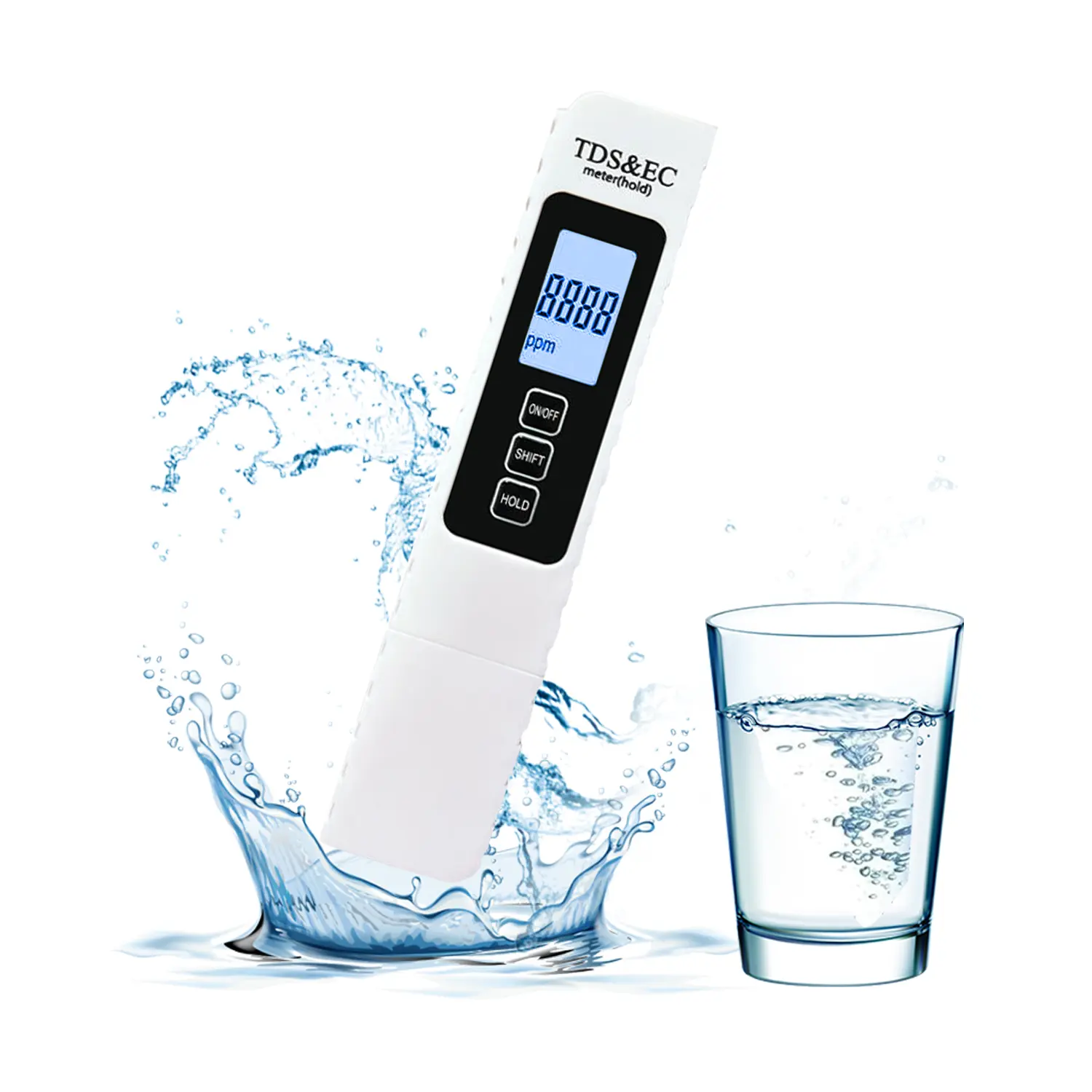 Digital Water Tester - Portable LCD Display Device with TDS & EC Check, PPM Measurement, Temperature Test for Drinking Water, Aquarium