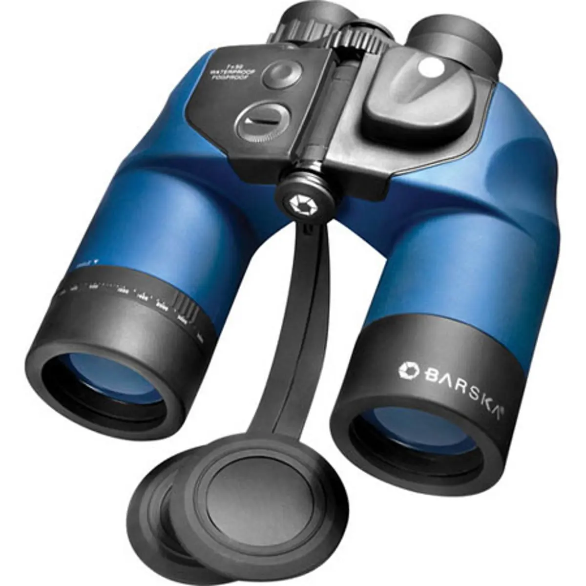 Barska 7x50 WP Deep Sea Water Proof Porro Prism Binocular with 6.7 Degree Angle of View & Internal Rangefinder Reticle and Compass