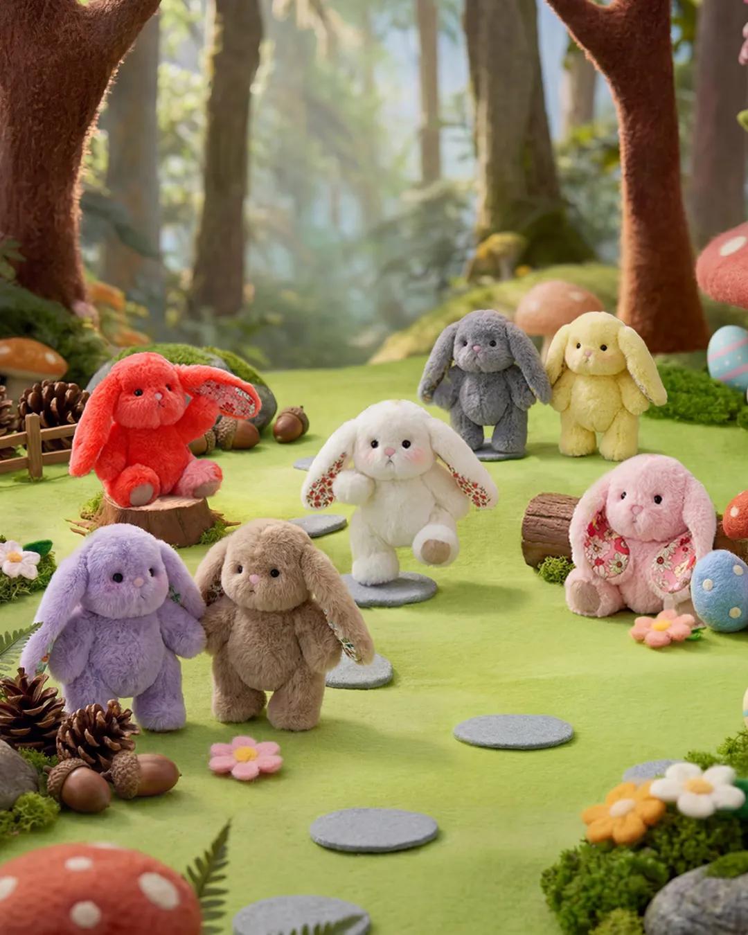 Getahug Rainbow Bloom Mini Bunny Blind Box | 5.9 Inches Plush Bag Charm Keychains Gift