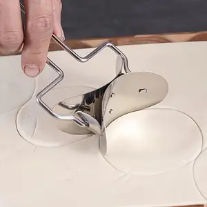 [Durable Build] Yuhuphyllic Stainless Steel Dumpling Maker - Automatic Dough Cutter and Pastry Press, Ergonomic Handle, Ideal for Home Kitchen Cooking and Baking, Dumpling Maker Press