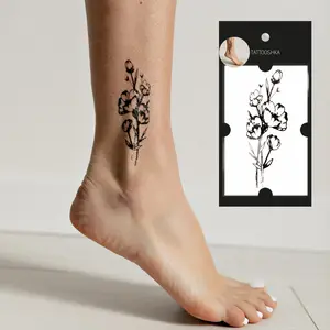 Wildflowers (AS-306). Temporary tattoos. Party tattoos. Kids tattoos. Custom design. Tattoo sets. Ukrainian. Realistic. Waterproof