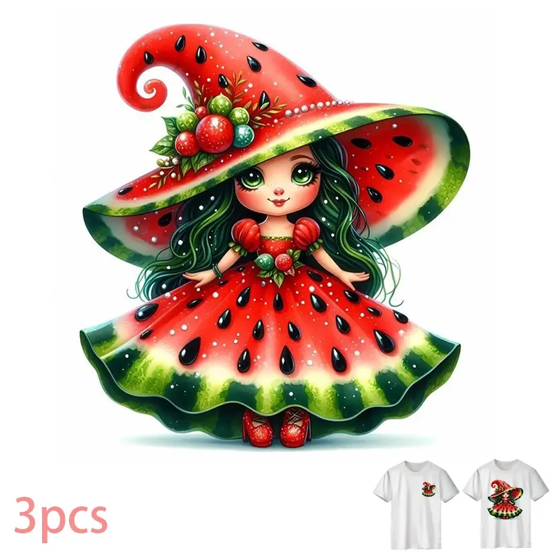 Cute Watermelon Pattern DIY T-Shirt Heat Transfer Vinyl, DTG Print, Machine Washable, Durable PVC Material, Design Only