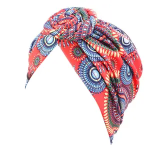 Women Knotted Elastic Turban Beanie for Head Scarf Wrap Chemo Cap Hijab H