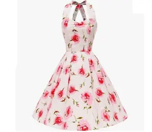 Women's Dress Retro Vintage Swing 1950's Short Sleeve Floral Print