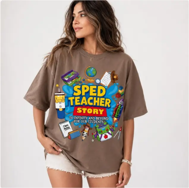 SPED Teacher Story Shirt, Special Education Front and Back Print Tee