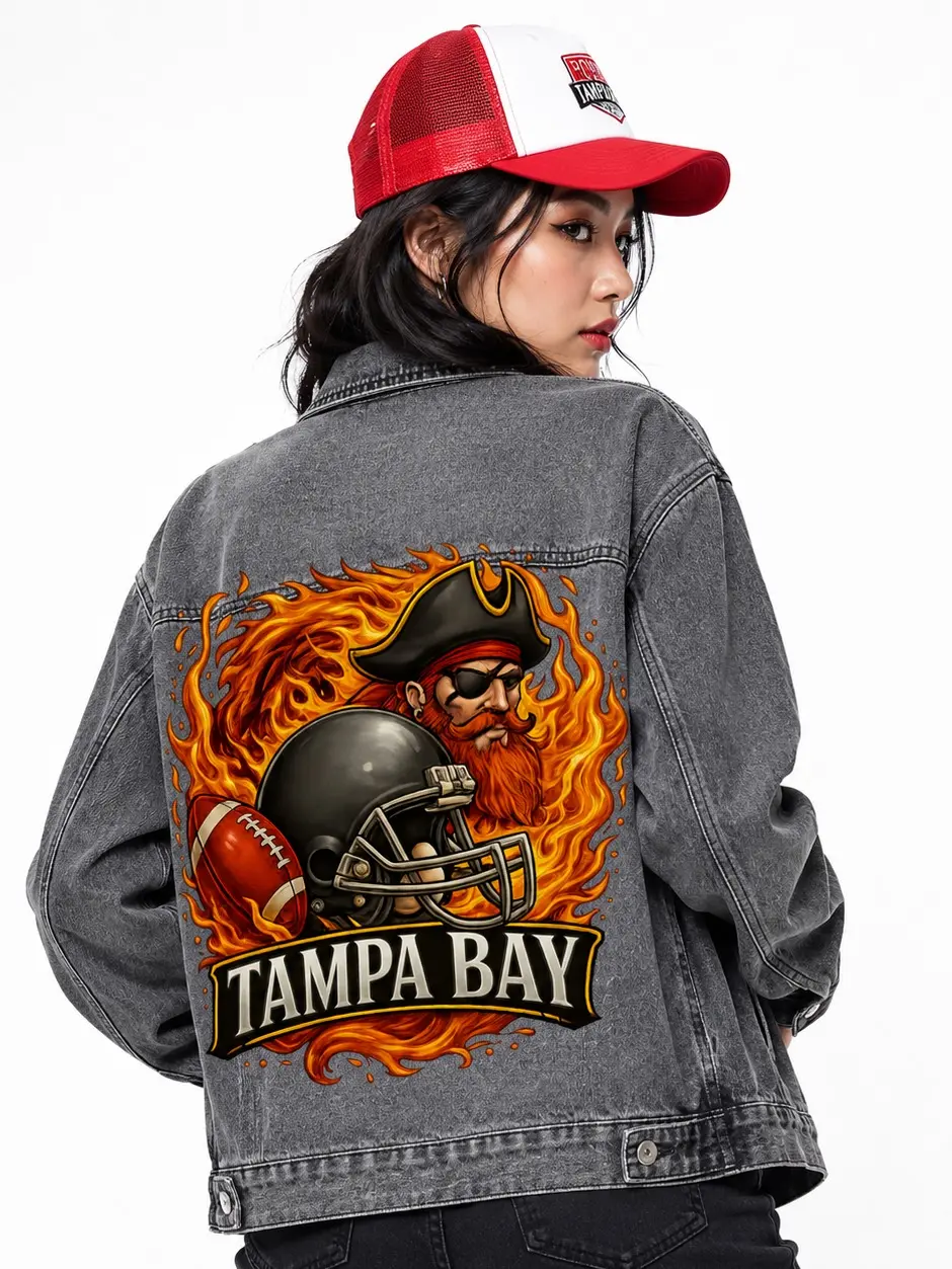 Unisex Denim Jacket for Tampa Bay Football Fans - Rugby Team Graphic Sports Vintage Outerwear