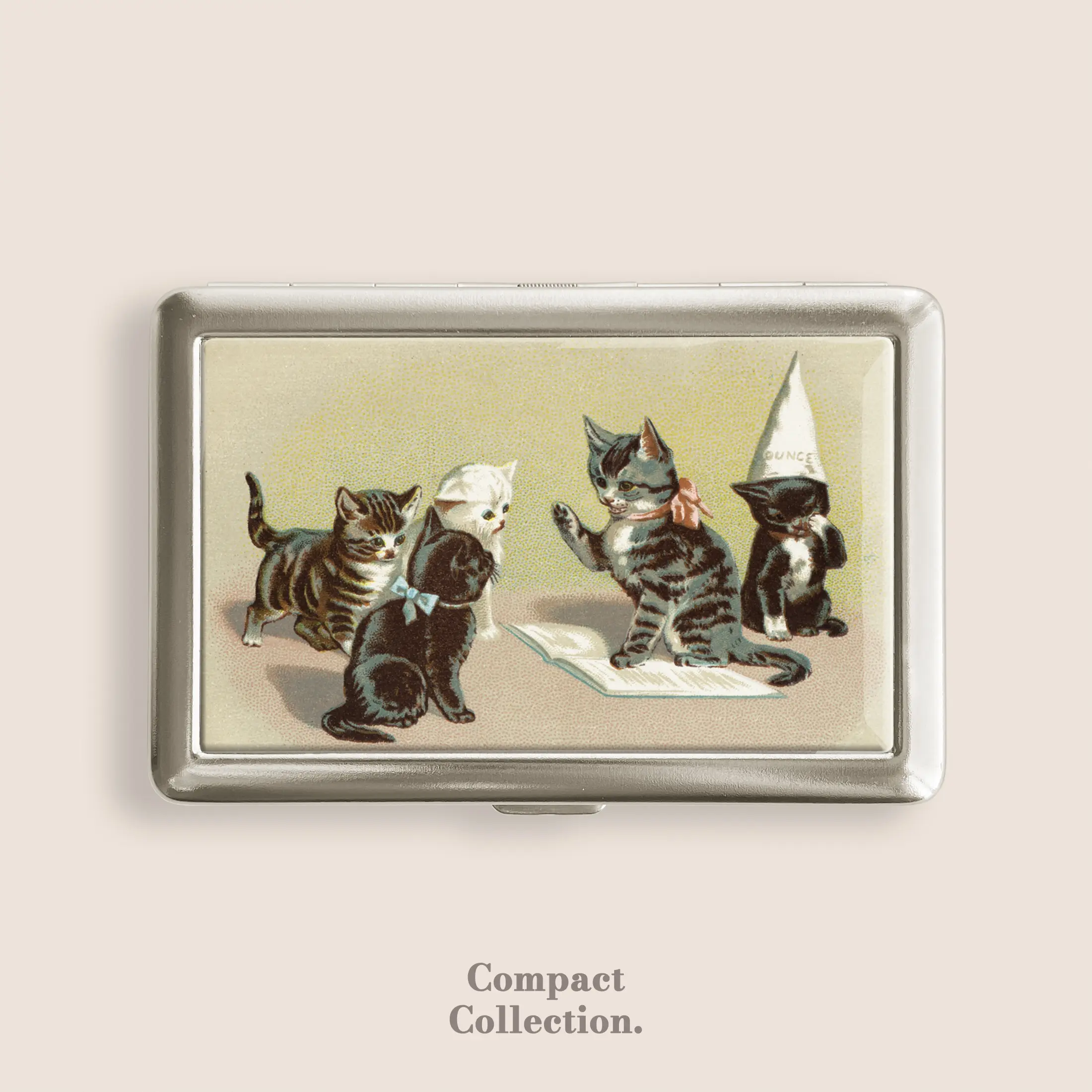 cat cigarette case Funny 03 Lighter Card Holder Bad Kitty Smoking Vintage Animal Vintage Black Kitten Pink Cigarette