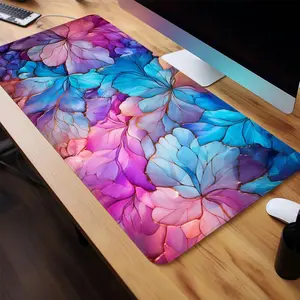Flower Pattern Extended Mouse Pad, Rectangle Gaming Mouse Pad, Office Desk Keyboard Mat For Home Office Game Gift For Friend, Gaming Desk Accessory, Desktop Accessory