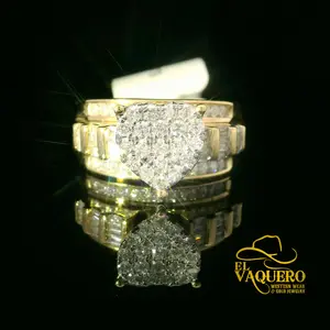 14K Gold Heart-Shaped Diamond Cluster Ring