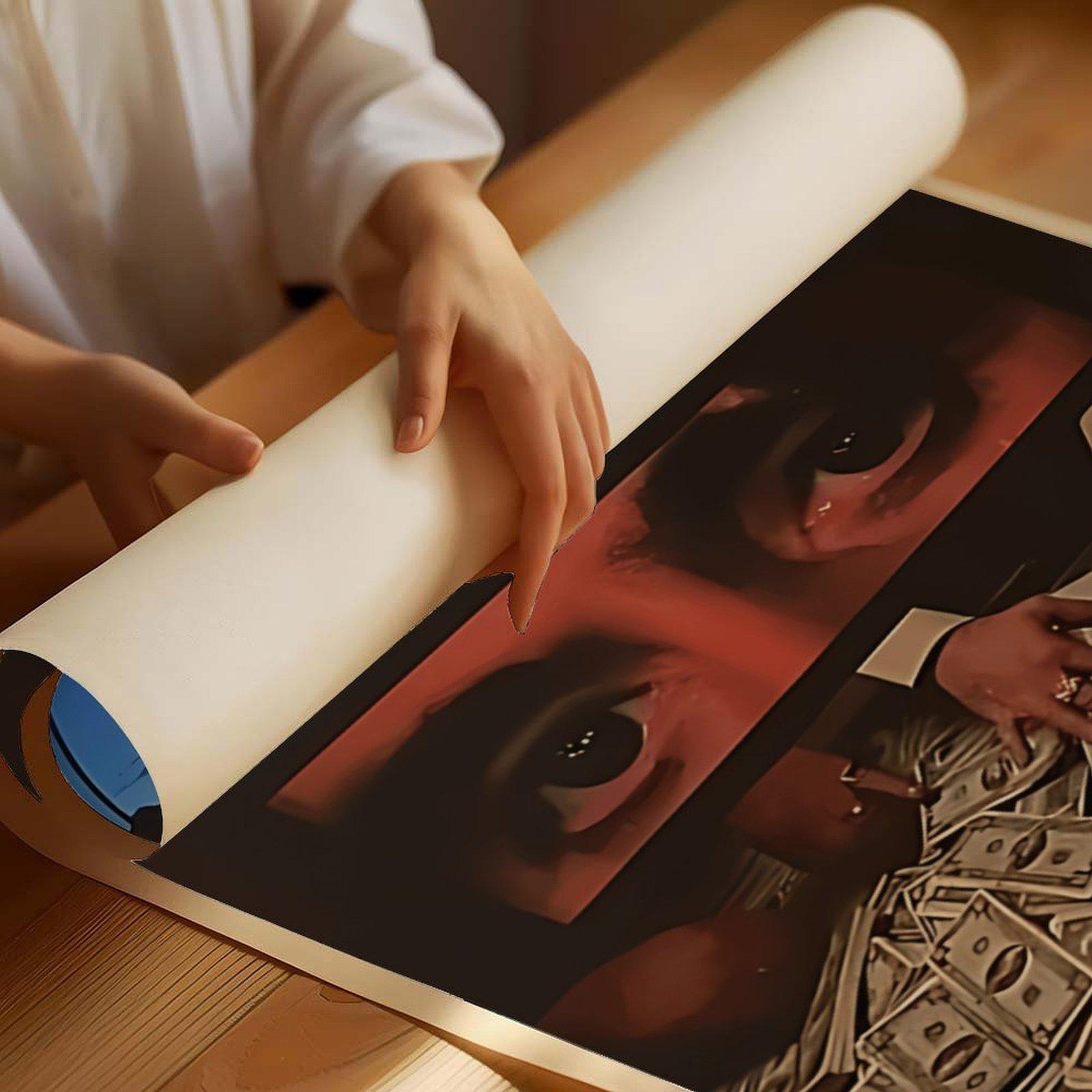 1PC Framed Painting Scarface Canvas Print Poster Classic Gangster Movie Art Mural Decoration Unique Creative Wall Art Decoration for Living Room, Bedroom, Office, Dining Room, Artwork, Perfect Gift and Decoration, Ornaments, Decor, Decoration