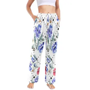 Made by FEIFEIYU Watercolor Bouquet Of Poppy Flower Women's Pajama Trousers without Pockets