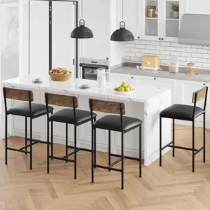 Garvee Space-Saving Dining Table Set for 2 - Includes 3 Pieces with 3 Spacious Shelves and Comfortable Padded Chairs - Perfect for Kitchen, Apartment, or Breakfast Nook - Gray and White Gold Finish