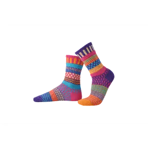 Solmate Socks Sunny Crew Socks - Mismatched, Recycled Cotton, Made in USA
