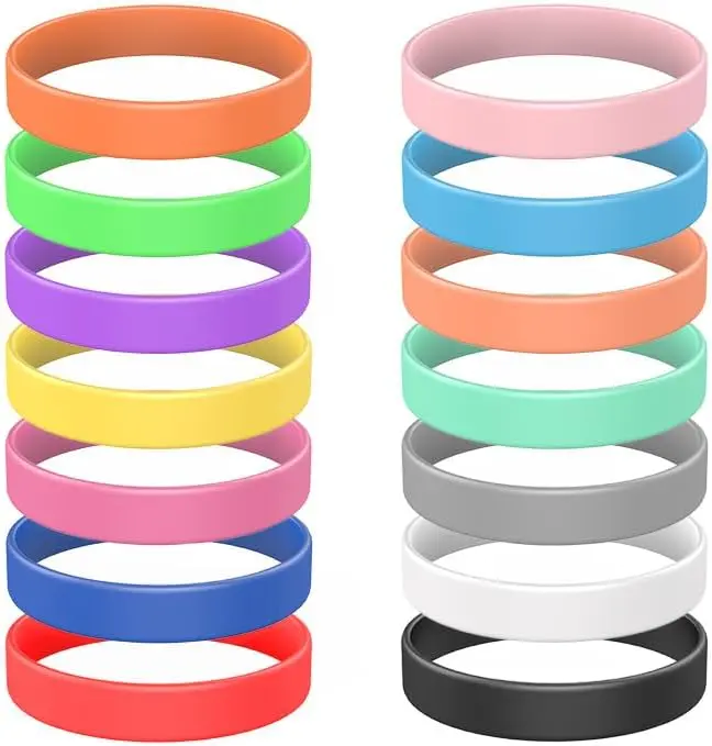 14 Pcs Rubber Bracelets, Silicone Bracelet Men Rubber Wristbands, 14 Color Mixed 14 Pcs Rubber Bracelets, Silicone Bracelet Men Rubber Wristbands, 14 Color Mixed