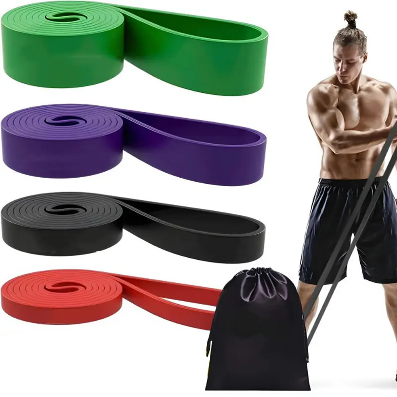 4-Pack Durable Latex Elastic Bands - Calisthenics Resistance Band Workout Tools, Pull Up Assist Home Gym Equipment, Father's Day Gift for Men and Women