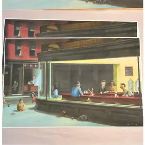 A Classic With Cheese High Quality Canvas Print, Inspired by Nighthawks Fan Art, An  Kitchen Artistic Wall Art Ornament for Modern Decor Enthusiasts. Decoration Artwork