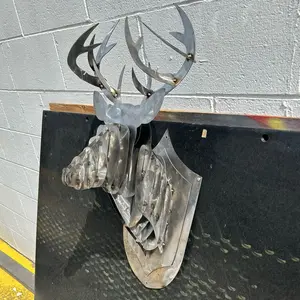 Steel Buck Wall Hangar - Metal Deer Head Wall Art Decor for Home Decor