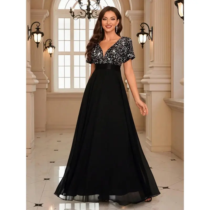 silk black bridesmaid dresses Elegant Black Floor Length Mother of The Bride Dresses with Slit