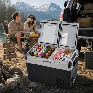 Garvee Dual Zone Portable Car Refrigerator Freezer – 53QT, 12V Compressor Cooler, APP Control, -4°F to 68°F, Battery Powered – For Vehicles, Camping, RV, Truck, Home