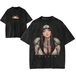 [100%cotton]Hinata Hyuga - Naruto Anime Double Printed Vintage Washed Tee Tanktop Unisex Anime Manga Washed Cotton T-shirt Gift For Anime Fan graphic 90s Top, Oversize Shirt, Vintage Outfit, y2k Styles Q2Y funny