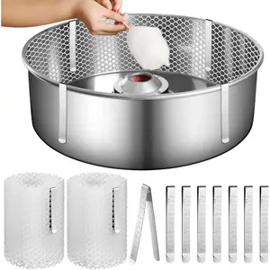 2 Sets Cotton Candy Mesh and Clip Stabilizer Kit, White, Reusable-Supplies for Cotton Candy Machine and Floss Maker in Kitchen