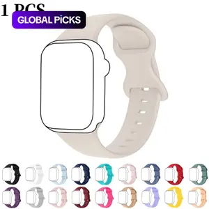 Men Women Anti-fall Bling 2 In 1 Ultra-Thin Tempered Glass Watch Case, Rhinestone Bumper + Screen Protector Case, Smart Watch Straps, Compatible With Apple Case 38/40/41/42/44/45/46/49Mm, for Apple Series Ultra/SE/11/10/9/8/7/6/5/4/3/2/1 #GLOBAL PICKS