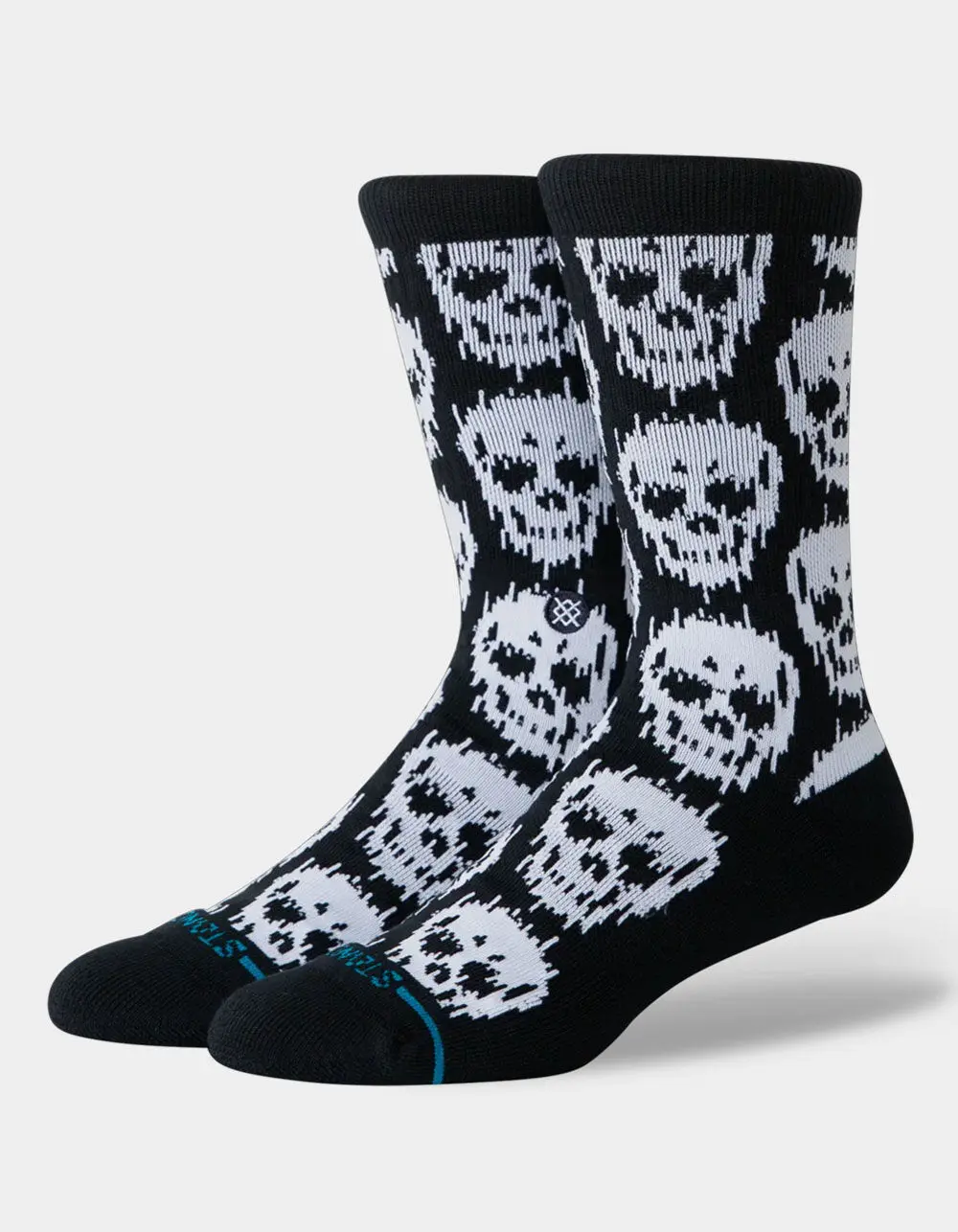 STANCE  Mens Static Skull Crew Socks