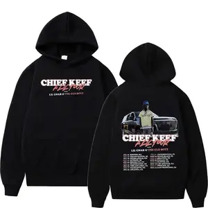 Rapper Chief Keef A Lil 2024 Music Tour Print Hoodie Men's Retro Fashion Pullover Hoodie Hip Hop Clothing Hoodies