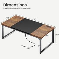 63 x 31.5 Rustic Brown and Black