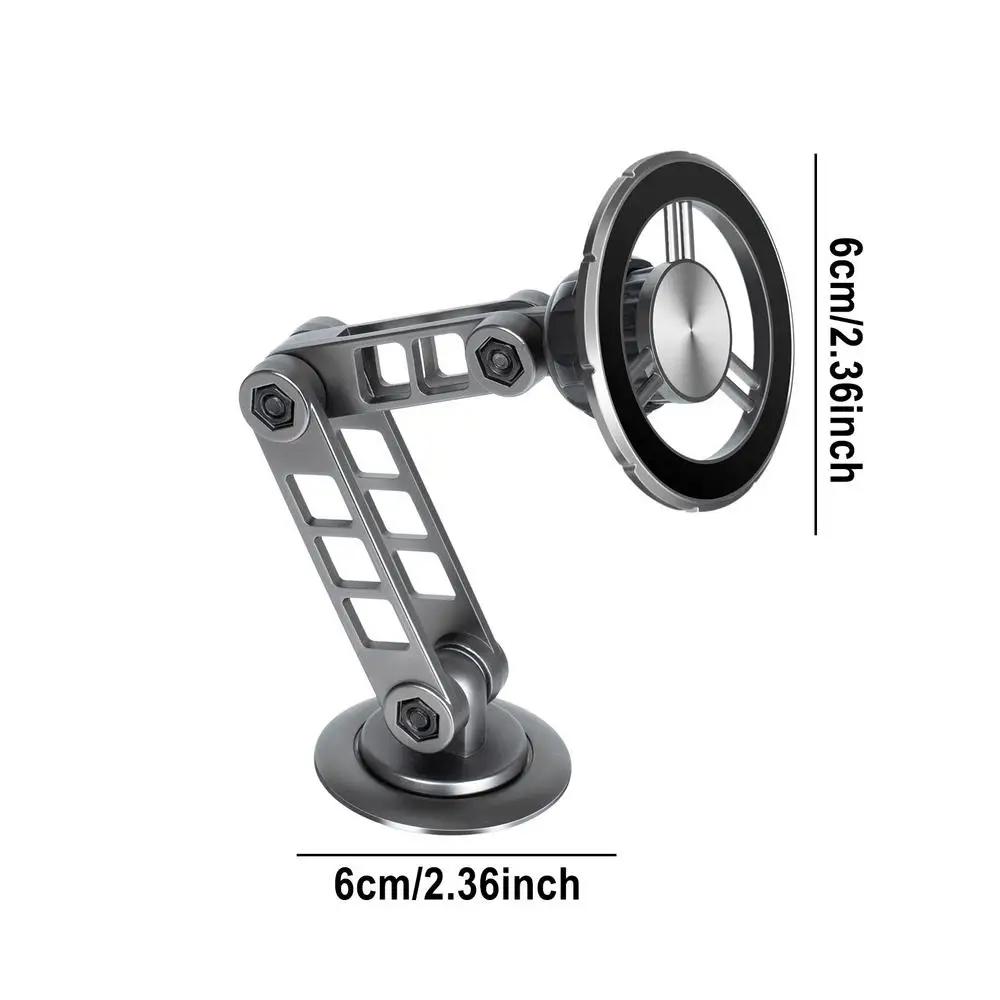 Magnetic Car Phone Holder 360 Rotatable with GPS, Foldable, Metal Mount, Durable Alloy, Hands-Free Phone Holder for Desk Use Folding Gun (Grey) Color